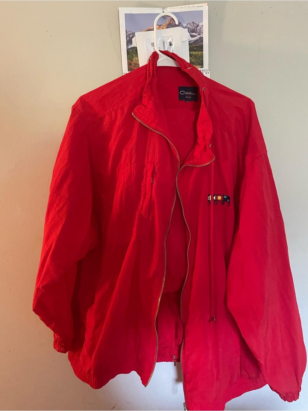 Catalina Bright Red Women’s Windbreaker Jacket and pants.